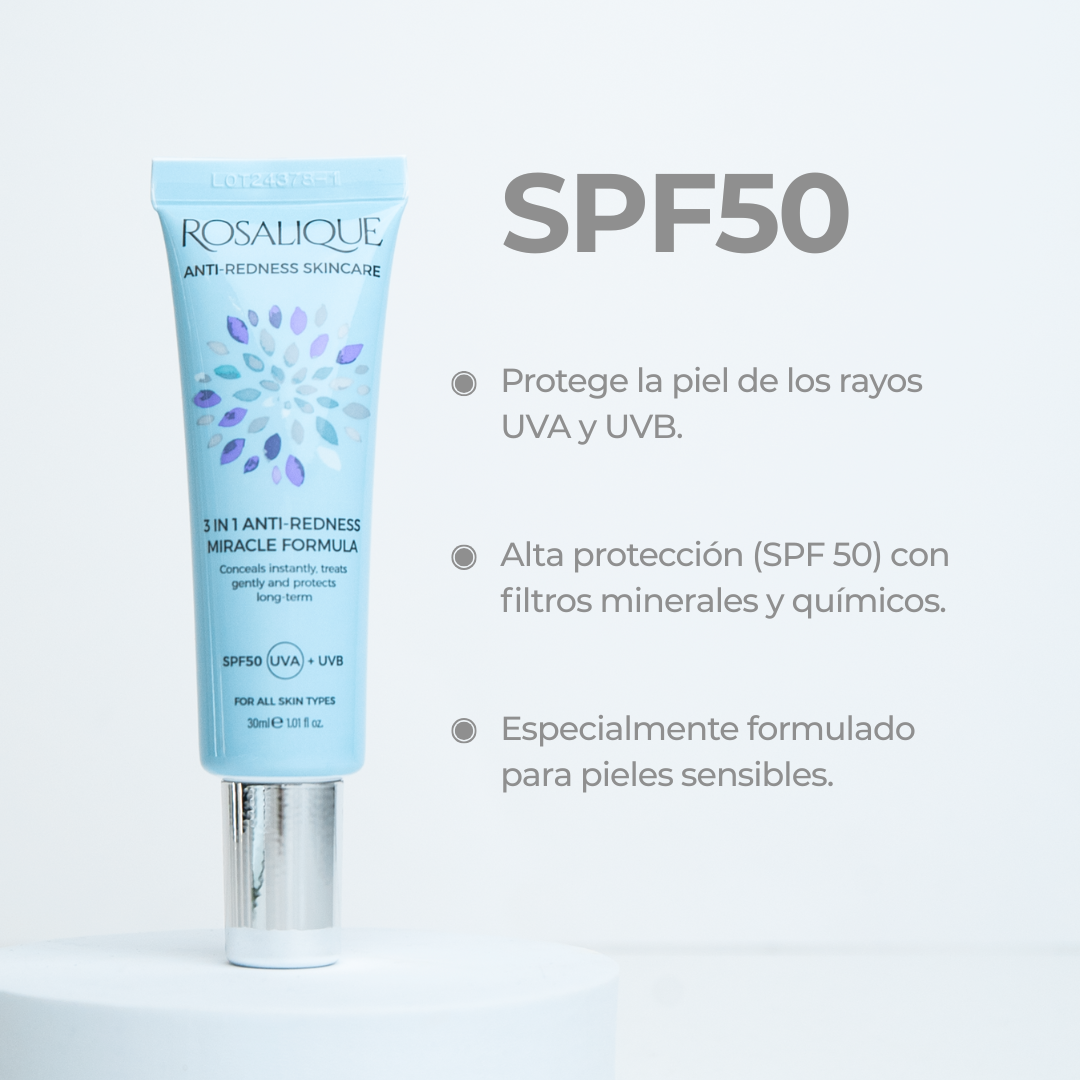 Rosalique 3 in 1 Anti-Redness Miracle Formula SPF50